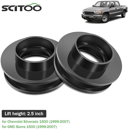 Miniatura 2 de SCITOO Kit de elevación de nivelación delantera de 2.5 pulgadas para Chevrolet 1999-2007 Espaciador de puntal de elevación compatible con Chevrolet