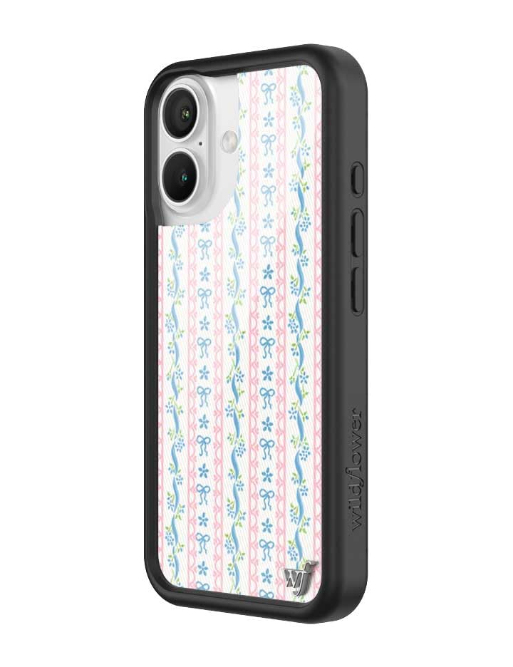 Image of Wildflower Cases - Compatible with iPhone 16 | Protective Black Bumper, 6.5ft Drop Test Certified, Women Owned Small Business | Pink Blue Green Floral Hearts Aesthetic Trendy | Dollhouse