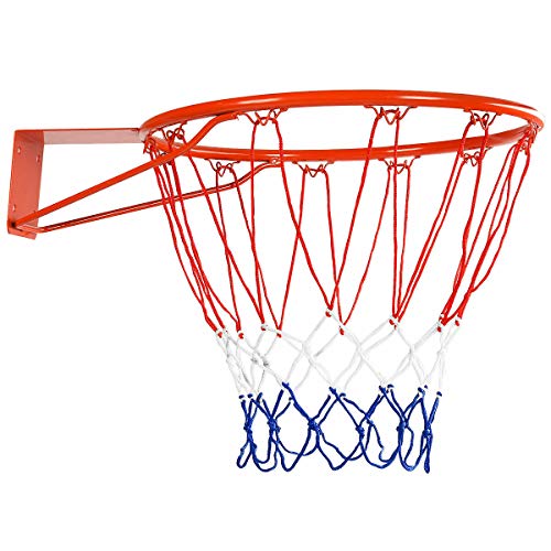 Goplus Basketball Rim Net Basketball Hoop Wall Door Mounted Indoor Outdoor Hanging 18"