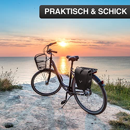 Valkental® Große & wasserdichte Gepäckträgertasche - Fahrradtasche für Gepäckträger mit großen Reflektoren [Abschließbar] Bombenfester Sitz - Mehrfach ausgezeichnet - Gefertigt für Langlebigkeit