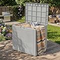 Nnovaroom 35 Gallon Outdoor Deck Box with Lid, Waterproof Lockable Resin Storage Container for Patio Cushions, Pool Toys, Garden Tools, and Porch Packages Delivery, Grey