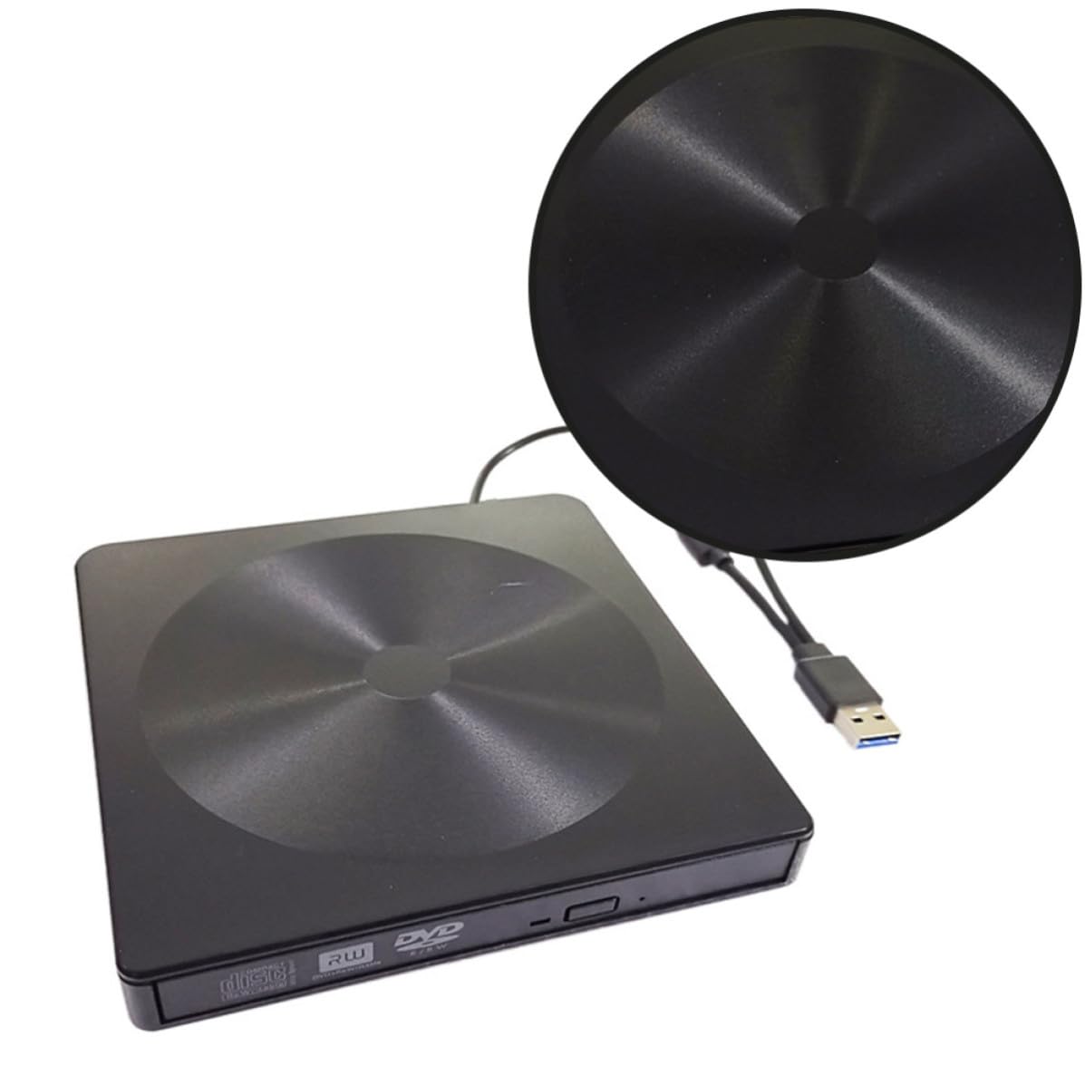 Masterizzatore Dvd Esterno Typec USB 3.0+typec per Laptop | Abs Nero, 4mb, Design Classico, Uso Semplice e Struttura Ultraleggera per Desktop