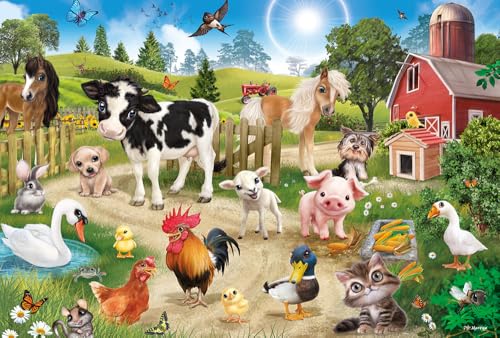 Schmidt Spiele Puzzle Infantil (60 Piezas), diseño de Animales de Granja (56369)