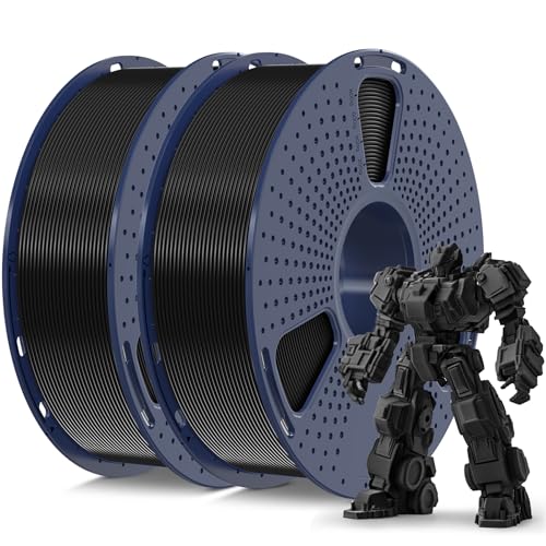 Image of SUNLU 3D Printer Filament PLA Plus 1.75mm 2KG, SUNLU Neatly Wound PLA Filament 1.75mm PRO, PLA+ Filament for Most FDM 3D Printer, Dimensional Accuracy + /- 0.02 mm, 1 kg Spool, 2 Packs, Black+Black