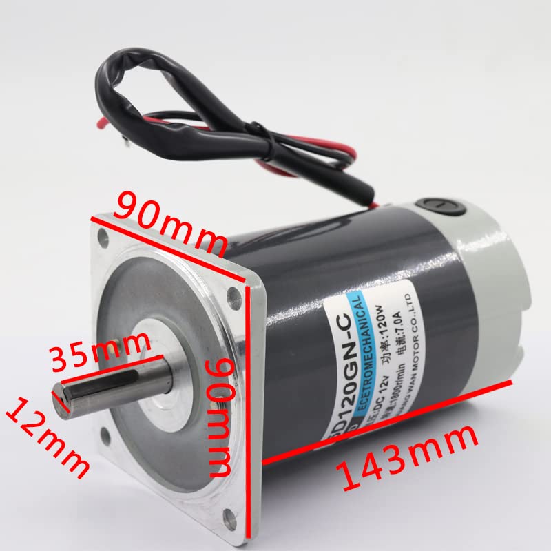 Davitu DC Motor - 120W micro DC permanent magnet motor 12V24V adjust speed motor 1800rpm high speed reverse motor - (Speed(RPM): 1800rpm, Voltage(V): 12V)