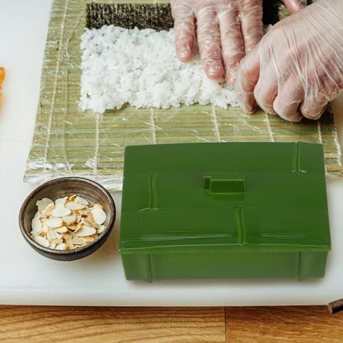 Bandeja japonesa para sushi de plástico verde miniatura 6