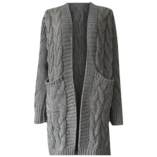 Women Long Hooded Cardigan Open Front Cable Knit Sweaters Comfy Solid Color Chunky Fall Winter Warm Coats Streetwear3