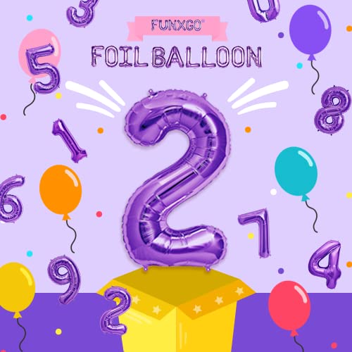 FUNXGO Palloncino Numero 2 Viola - Palloncini