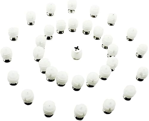 Miniatura 6 de Paquete de 100 insertos de bisagra de plástico con tornillos, tacos blancos, gabinete de puerta para cajón, cama, mesa, reparación, montaje,