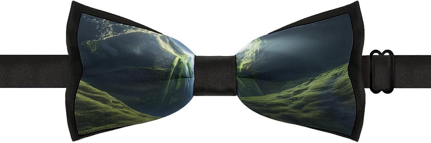 Waterfall Bow Ties for Men Fun Printed Pre Tied Adjustable Bowtie for Party Wedding