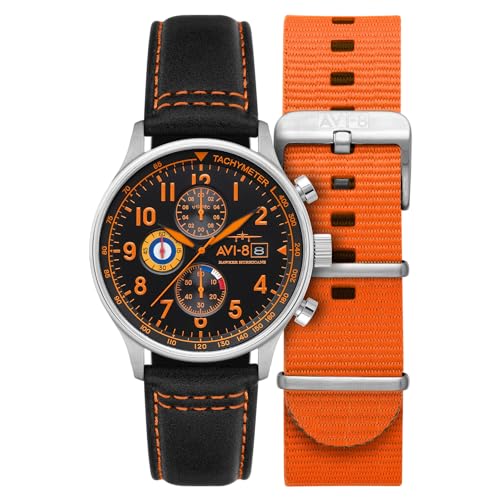 AVI-8 Hawker Hurricane AV-4011 - Reloj cronógrafo clásico para hombre de 43,5 mm con...