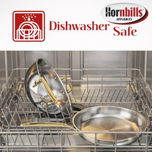 Image of HORNBILLS Triply Stainless Steel Kadai /Kadhai Without Lid - 3.2 L, 26 cm | 2.5mm Thick Base, Even Heating No Hotspot, Less Oil Healthy Cooking, Heavy Bottom Induction Cookware Kadhai for Cooking