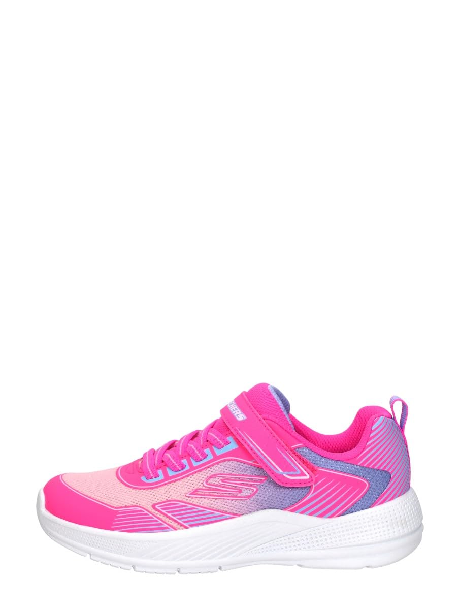Skechers Girl's Microspec Advance Oasis Point Sneakers, Hot Pink Pu/Multi Mesh, 13 UK Child