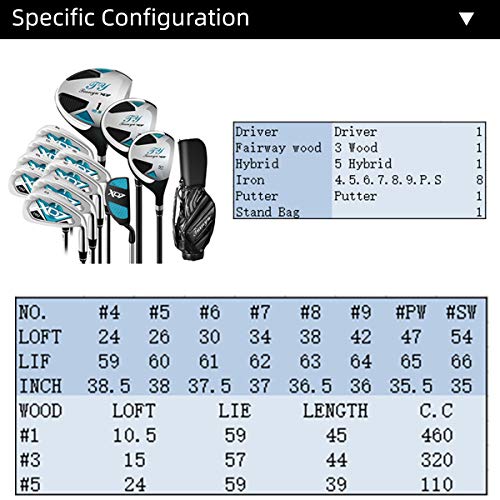 Golf Clubs Complete Set for Men 13 Piece Includes Titanium Golf Driver, 3 & #5 Fairway Woods, 4-SW Irons, Putter and Golf Bag