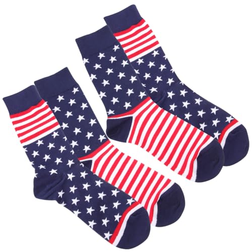 BESPORTBLE 2 Paar Baumwollsocken Für Herren Und Damen Mit Amerikanischer Flagge Bequeme Lustige Usa Socken Für Alltag Sport Und Freizeit Atmungsaktiv Und Leicht
