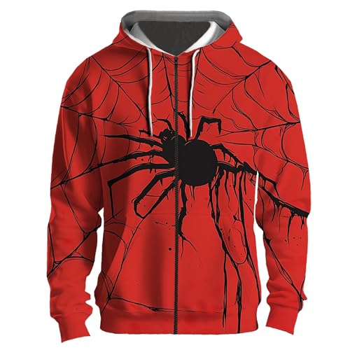 Black Red Spider Web Pullover Hoodie Artistic Aesthetic Halloween Streetwear Graphic Sweatshirt2