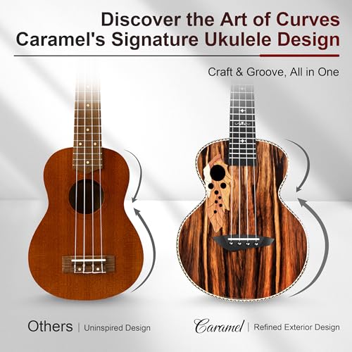 Image of Caramel CAG94 Glossy Black Ebony 23 inch Concert Beginner Ukulele