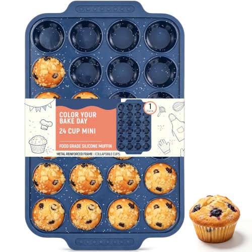 Image of Silicone Muffin Pans for Baking with Metal Reinforced Frame