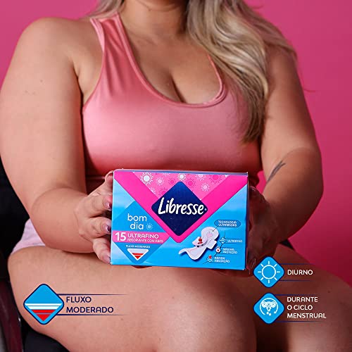 Libresse Ultrafino Bom dia, Absorvente Diurno Ultrafino, com Abas - 15 unidades