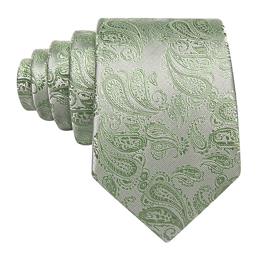 Image of Barry.Wang Men Ties Paisley Woven Silk Necktie Set with Pocket Suqare Cufflinks Formal