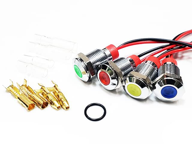 赤いハンドグリップ LEDインジケーター付き Amazon | ゆE9-14RD 12V M10 LED インジケーターランプ