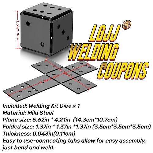 Welding Kit Dice, Welding Coupons, 1 Pc, Mild Steel, 16 Gauge Welding Plate, Diy Cube, Welding Practice For Tig, Mig, Gas, Arc, Stick #TOP1