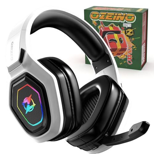 Ozeino Casque Gaming sans Fil pour PC Ps5 Ps4, 2.4GHz
