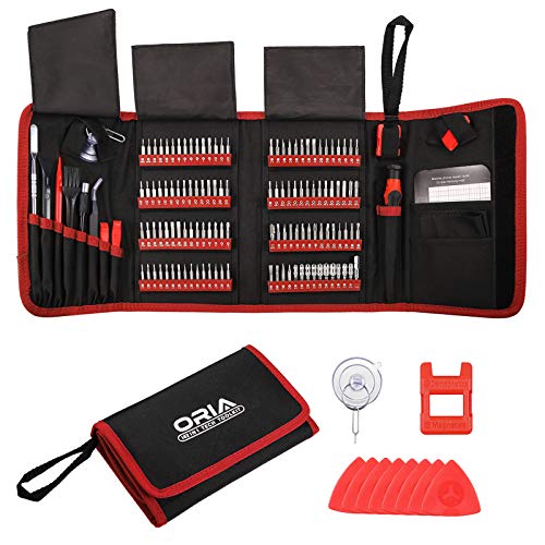 ORIA Screwdriver Set, Magnetic Repair Tools, 142 in 1 Precision Screwdriver Kit with 120 Screwd…