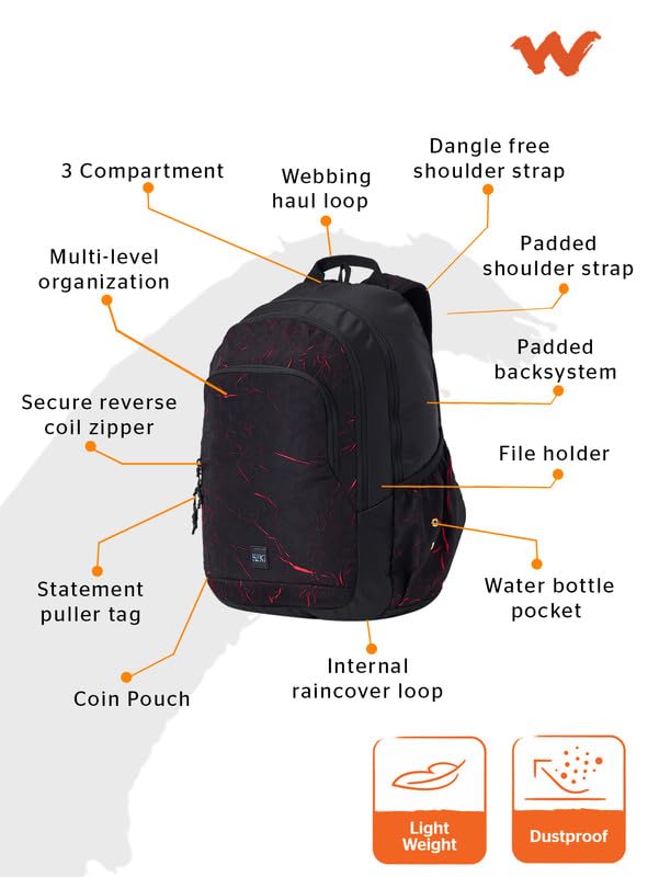 Image of Wiki Stylish Unisex Backpack | Girl 2 Durable & Lightweight backpack for Men & Women | Laptop Backpack for Office, Gym, Travel (29.5 Litre, Black)