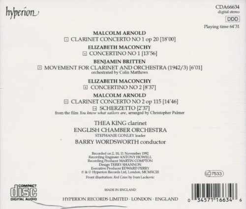 Arnold, Maconchy & Britten: Clarinet Concertos
