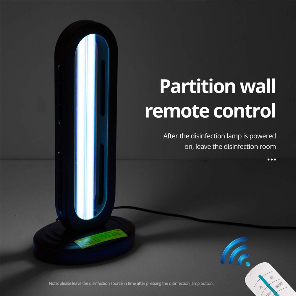 Lámpara de esterilizador UV de 38 W, sistema de purificación de aire portátil ultravioleta de cuarzo de ozono UVC Luz de escritorio con temporizador de control remoto