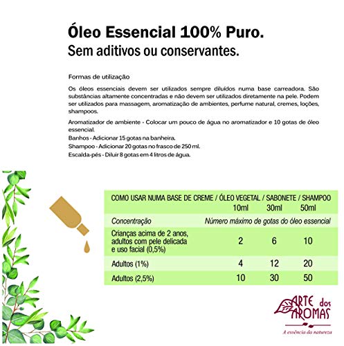 Eucalipto Globulus Óleo Essencial 10ml Arte dos Aromas