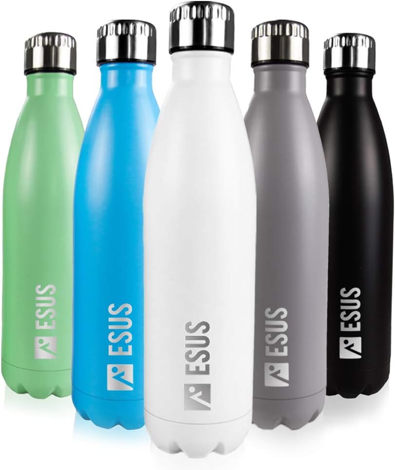 ESUS Waterbottle 750 Milliliter | Stainless Steel Vacuum Flask Thermosbottle Sportsbottle Drinks | Lock Lid | BPA-Free