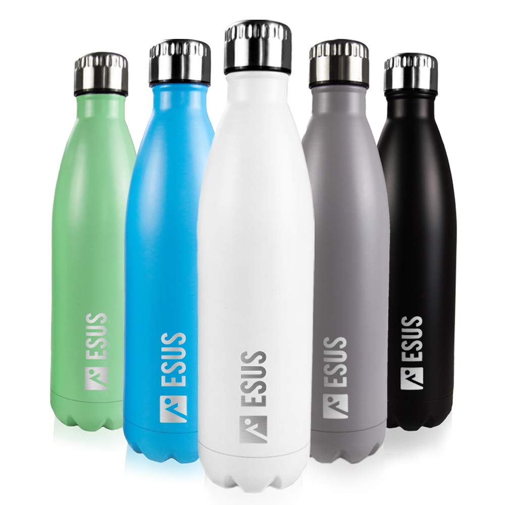 ESUS Waterbottle 750 Milliliter | Stainless Steel Vacuum Flask Thermosbottle Sportsbottle Drinks | Lock Lid | BPA-Free
