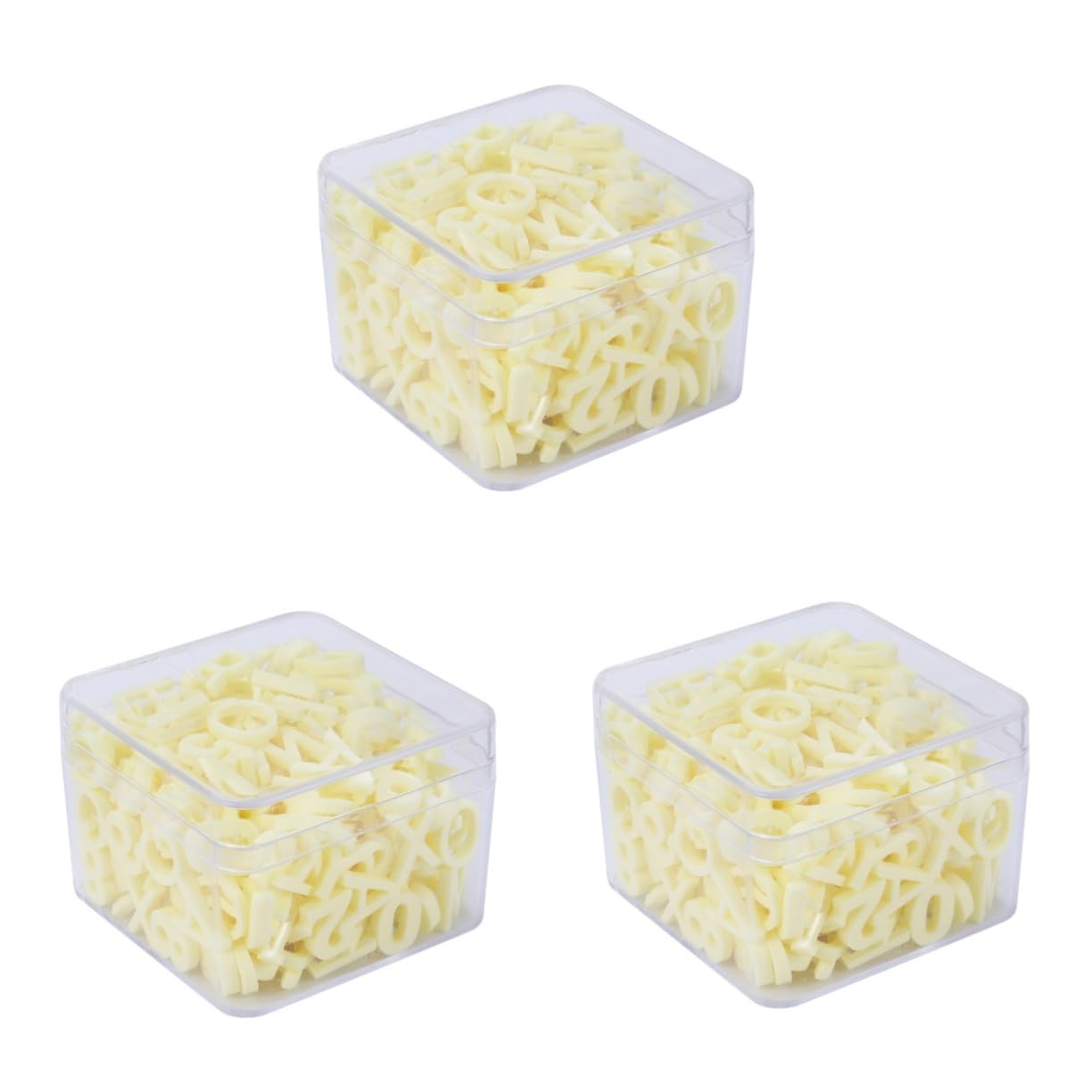 NUOBESTY Lot De 3 Perles Alphabet en Résine Lettres Et Chiffres pour Bracelets Jouets Éducatifs Pendentifs Alphabet en Acrylique Jaune 200 Pièces X 3