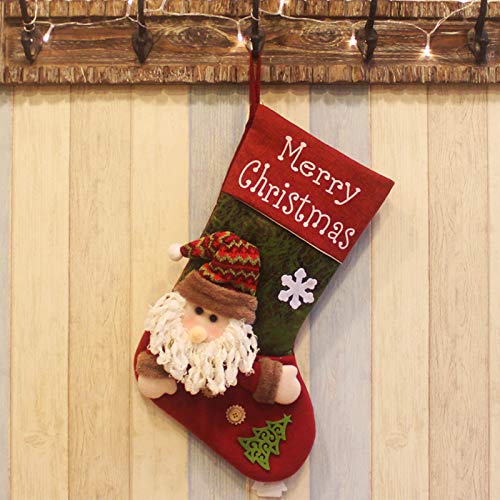 Popglory Calcetín de Navidad Grande, Botas de Navidad Regalo, Calcetines Navidad Chimenea, Adornos Árbol Navidad, Navidad Decoración Casa, Decoracion Hogar