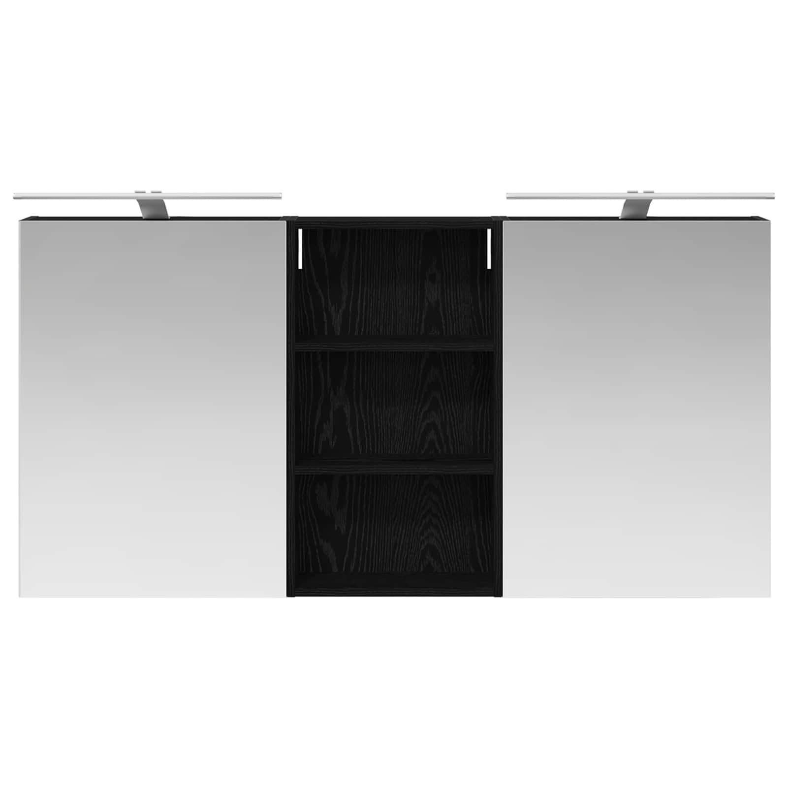 Zestaw mebli łazienkowych 3-częściowy 140 x 145 x 70 cm materiał drewnopochodny z LED i 2-drożnym lustrem