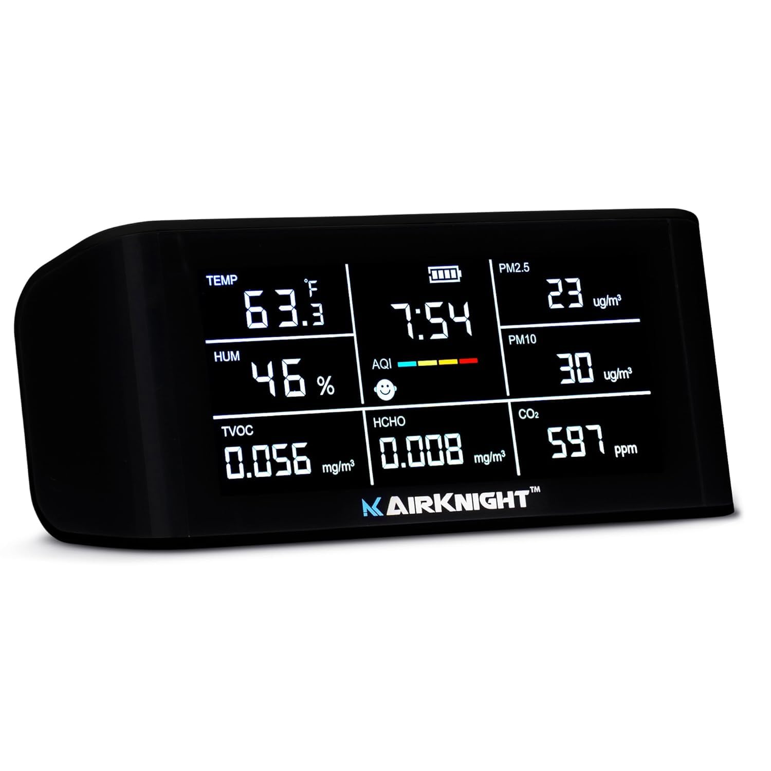 Bequest 9-in-1 Indoor Air Quality Monitor Indoor Portable CO2 Monitor | VOC Sensor | Formaldehyde Detector AQI PM2.5 + 4 More Home Monitoring | Air Quality Tester - Air Monitor - Black-image-32