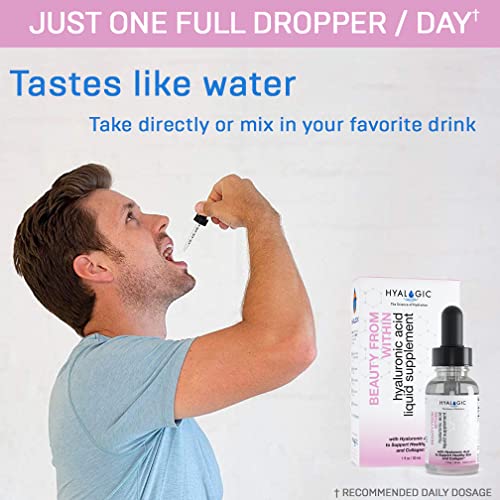Hyalogic Liquid Hyaluronic Acid Supplement 1Oz - Internal Ha - Skin Hydration - Odorless, Tasteless & Preservative Free - 30 Ml / 1 Fl Oz #TOP4