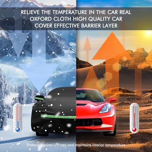 Image of for Corvette 2014-2019 C7 Car Cover 210D Outdoor Waterproof UV Protection, with Cotton Layer, Zipper Door, Reflective Strip, Storage Bag, for Chevy C7