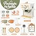 Dreamon Toy Coffee Maker for Kids Kitchen Set, Wooden Kitchen Accessories Pretend Play Toddler Coffee Playset, Kids Café Machine Birthday Gifts for Boys Girls Ages 3 4 5 6 Years