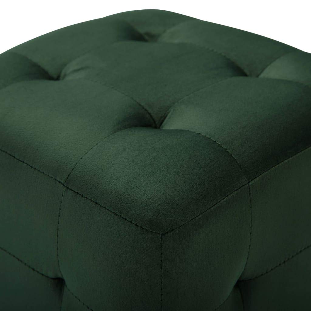 vidaXL 2 pcs Poufs Vert 30 x 30 x 30 cm Tissu Velours