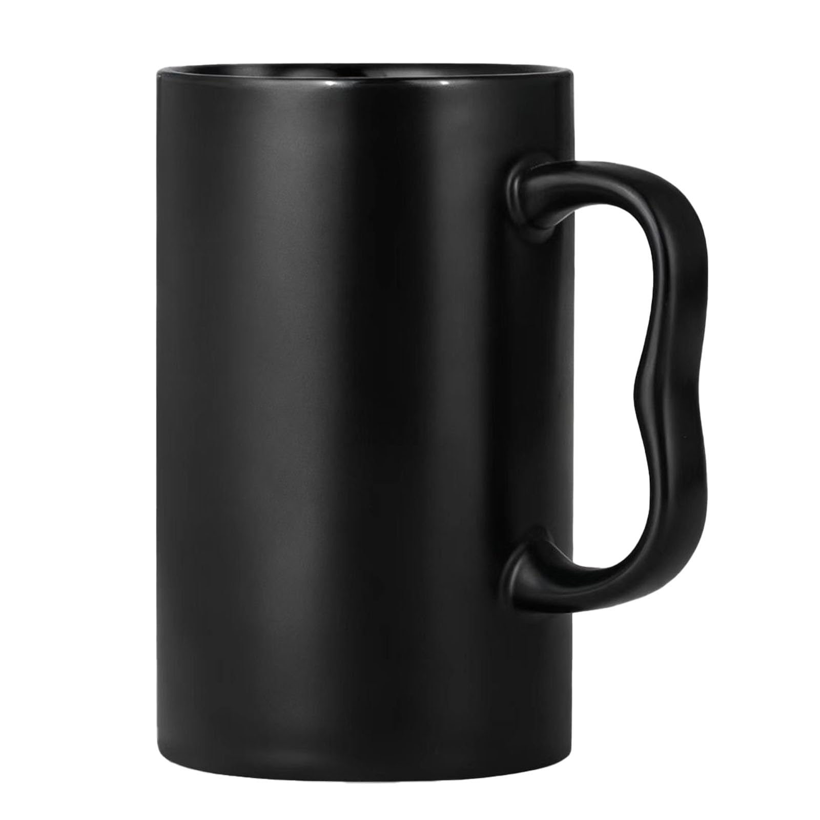 20 oz Large Coffee Mug, Matte Black Oversized Coffee Mugs Plain Tall Ceramic Super Big Beer Cups with M Handle for Dad Men and Women