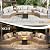 PaPaJet Patio Conversation Set, 11 Piece Half-Moon Sectional Round Patio Furniture Set with Large Storage Wedge Table Wicker Sofa Set, for Backyard Patio Garden
