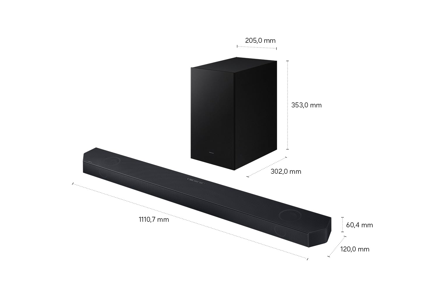 Samsung HW-Q610GH / Q600H Q-Series 3.1.2-Kanal Surround-Soundbar für TVs, Kabelloser 6.5"-Dual-Subwoofer, Kabelloses Dolby Atmos, Q-Symphony, Game Mode Pro für 3D-Gaming-Sound, Alexa