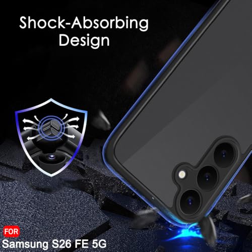 Image of TheGiftKart Hybrid Shockproof Back Cover Case for Samsung Galaxy SXVI FE 5G | Camera Protection Module | Hard Back Cover Case for Samsung SXVI FE (PC & TPU, Translucent Smoke Matte Back, Black Sides)