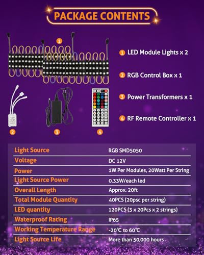 Luces LED RGB impermeables para letreros WICHEMI 120 pies miniatura 7