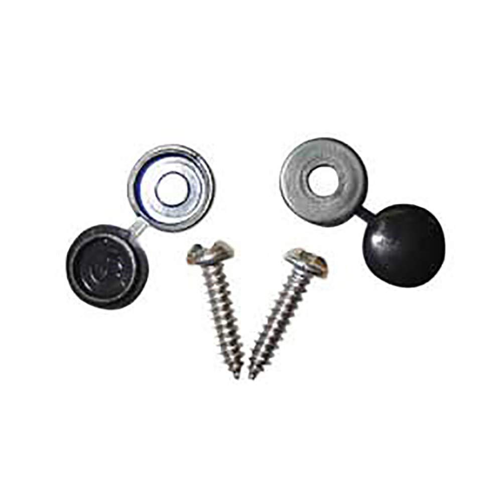 Number Plate Security Caps & Screws Black or White Pack Of 2 PWN645 WOT NOTS For All Vehicle