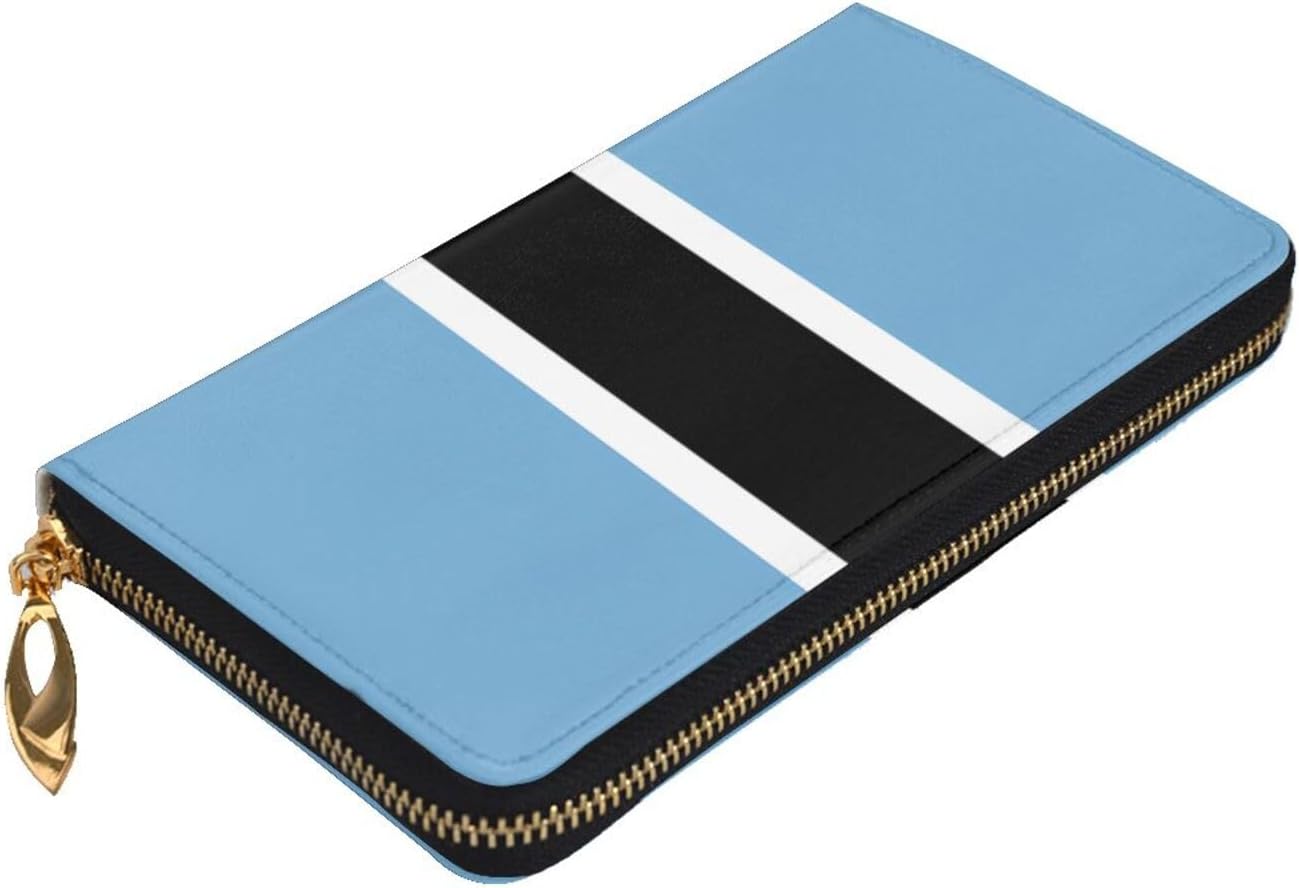 Flag of Botswana Women's wallet, clutch wallet, with zipper, large capacity.