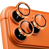 Woxuyee カメラ保護フィルム iPhone 17 Pro /17 Pro Max 用 カメラカバー 9H強化ガラス アルミ合金 アイフォン17Pro/17Pro Max カメラフィルム 耐衝撃 黒縁取り フラッシュ干渉なし いphone17pro /いphone17プロ max レンズカバー プロテクター [ガイド枠付き] オレンジ